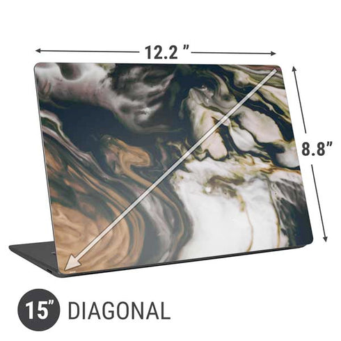 Copper and Black Marble Ink Universal Laptop 15in (12.2 x 8.8in) Skin